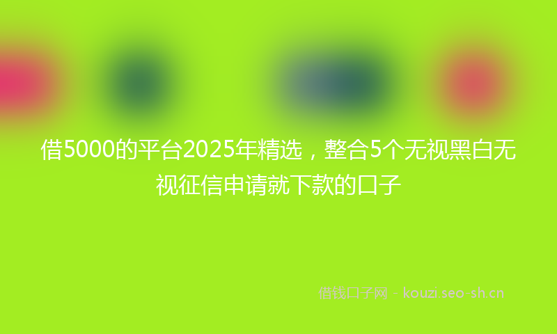 借5000的平台2025年精选,整合5个无视黑白无视征信申请就下款的口子