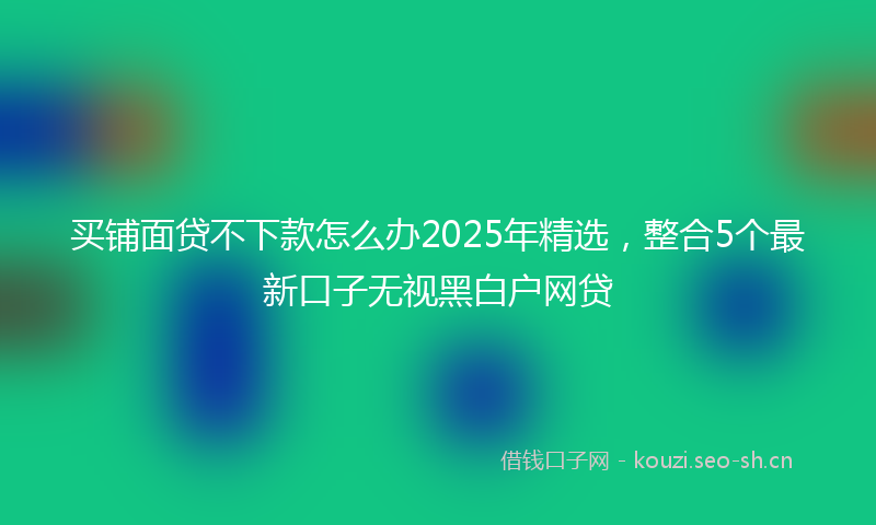 买铺面贷不下款怎么办2025年精选，整合5个最新口子无视黑白户网贷
