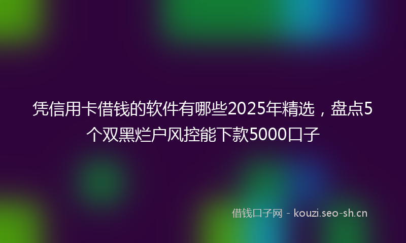 凭信用卡借钱的软件有哪些2025年精选,盘点5个双黑烂户风控能下款5000口子