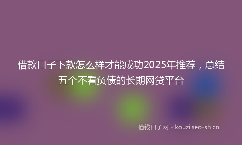 借款口子下款怎么样才能成功2025年推荐，总结五个不看负债的长期网贷平台