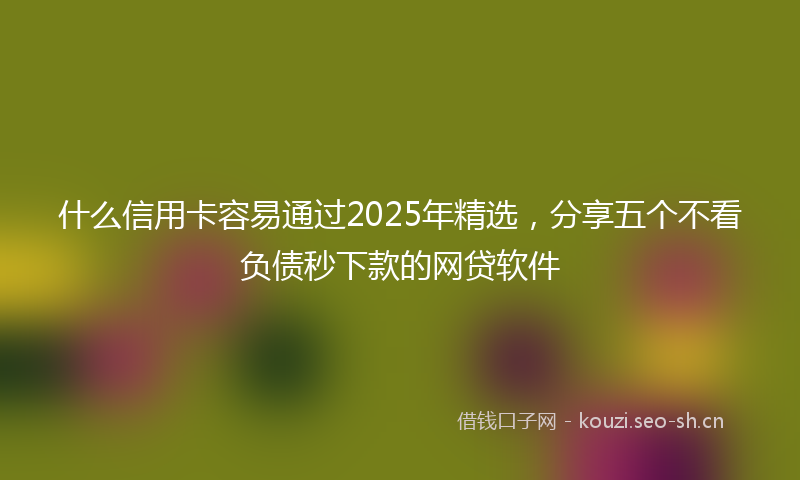 什么信用卡容易通过2025年精选,分享五个不看负债秒下款的网贷软件