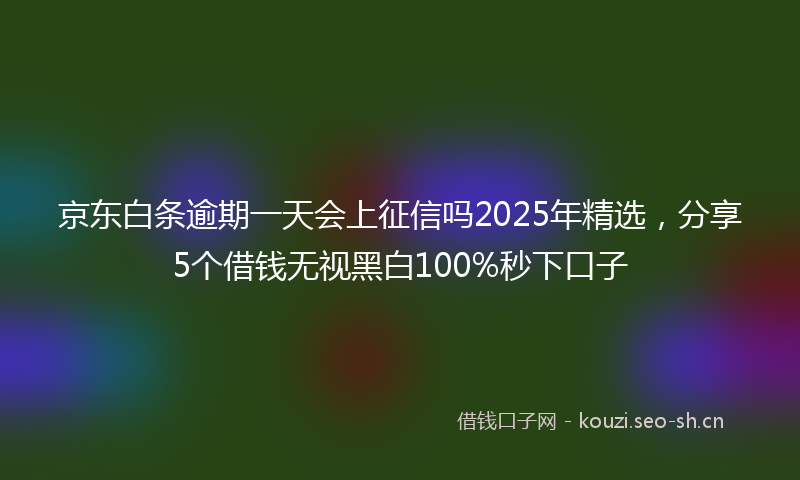 京东白条逾期一天会上征信吗2025年精选,分享5个借钱无视黑白100%秒下口子
