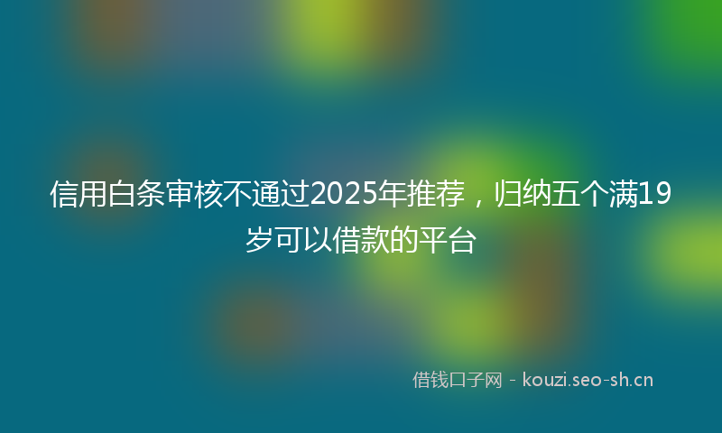 信用白条审核不通过2025年推荐，归纳五个满19岁可以借款的平台