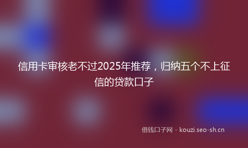 信用卡审核老不过2025年推荐,归纳五个不上征信的贷款口子