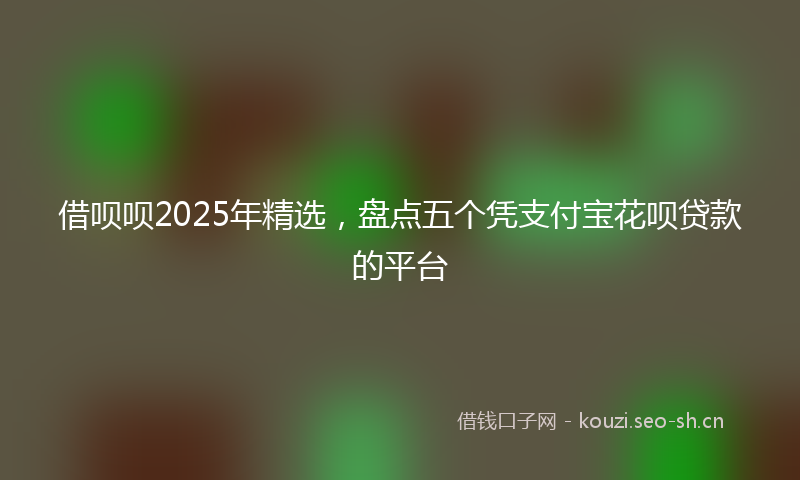 借呗呗2025年精选，盘点五个凭支付宝花呗贷款的平台