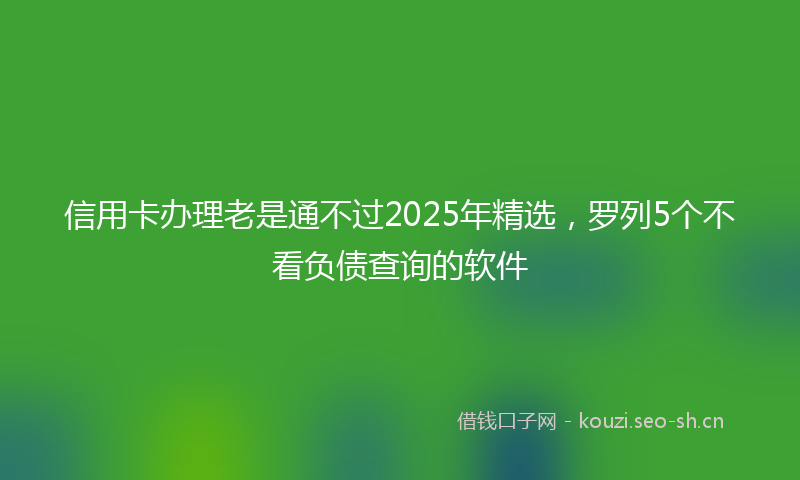信用卡办理老是通不过2025年精选,罗列5个不看负债查询的软件