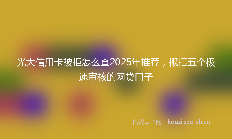 光大信用卡被拒怎么查2025年推荐，概括五个极速审核的网贷口子