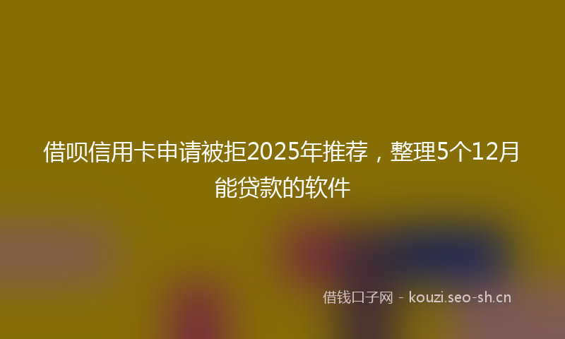 借呗信用卡申请被拒2025年推荐，整理5个12月能贷款的软件