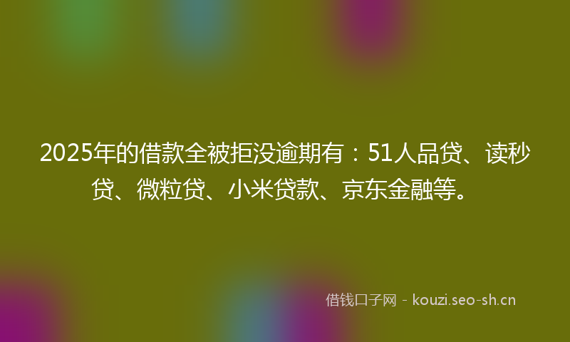 2025年的借款全被拒没逾期有：51人品贷、读秒贷、微粒贷、小米贷款、京东金融等。
