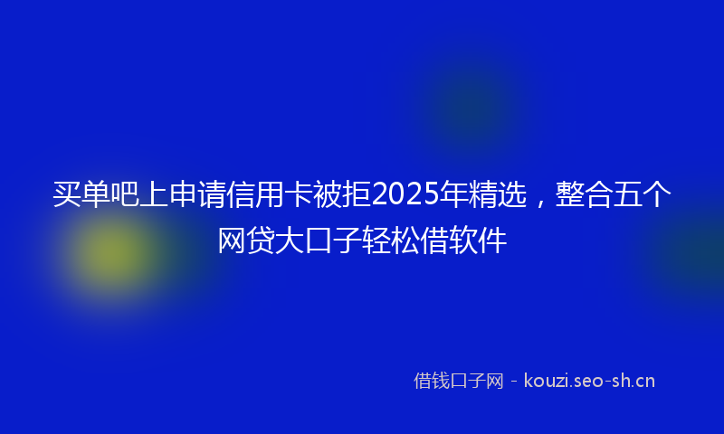 买单吧上申请信用卡被拒2025年精选，整合五个网贷大口子轻松借软件