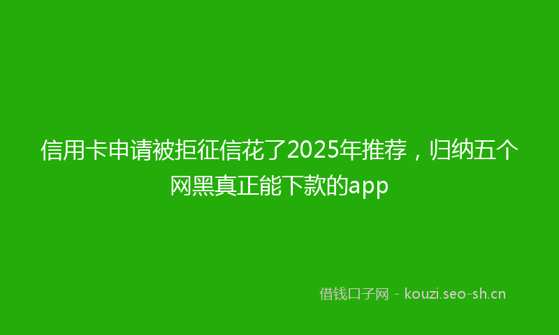 信用卡申请被拒征信花了2025年推荐，归纳五个网黑真正能下款的app