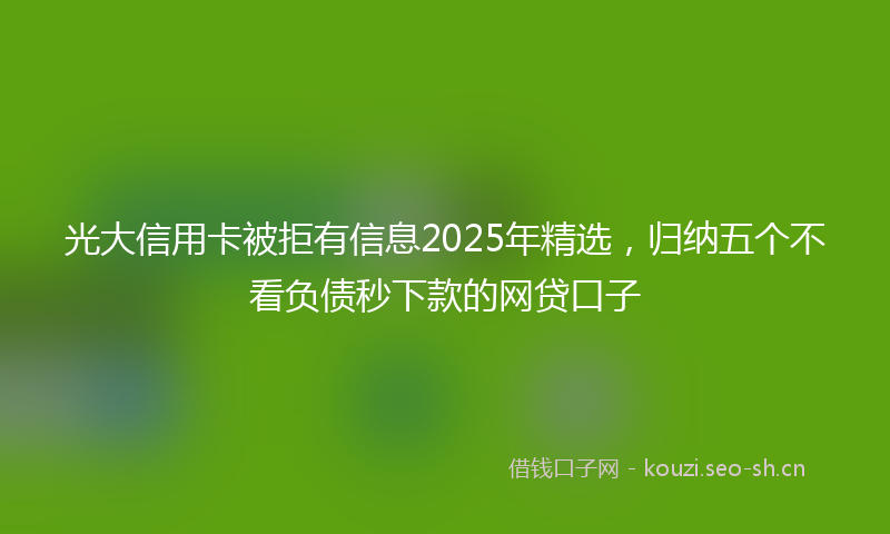 光大信用卡被拒有信息2025年精选，归纳五个不看负债秒下款的网贷口子