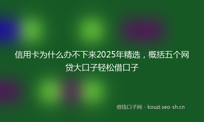 信用卡为什么办不下来2025年精选，概括五个网贷大口子轻松借口子