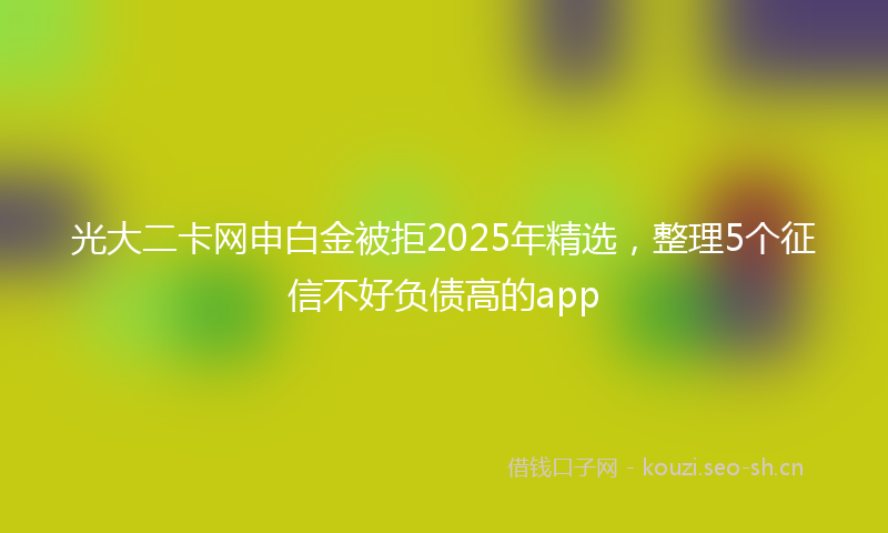 光大二卡网申白金被拒2025年精选，整理5个征信不好负债高的app