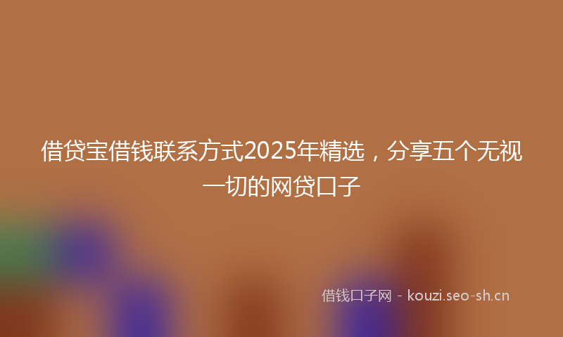 借贷宝借钱联系方式2025年精选，分享五个无视一切的网贷口子