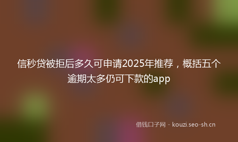 信秒贷被拒后多久可申请2025年推荐,概括五个逾期太多仍可下款的app