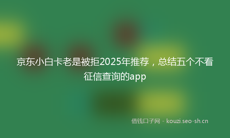 京东小白卡老是被拒2025年推荐，总结五个不看征信查询的app