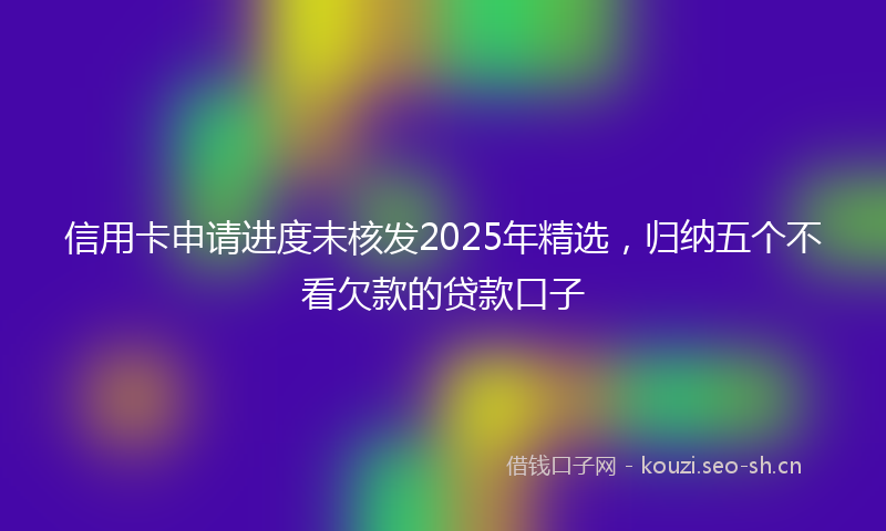 信用卡申请进度未核发2025年精选,归纳五个不看欠款的贷款口子