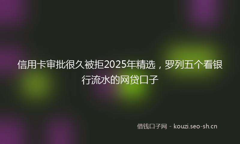 信用卡审批很久被拒2025年精选，罗列五个看银行流水的网贷口子