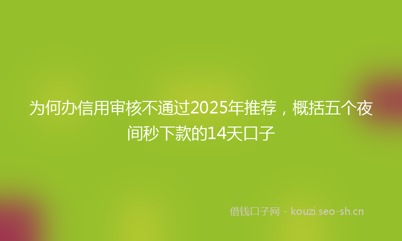 为何办信用审核不通过2025年推荐，概括五个夜间秒下款的14天口子