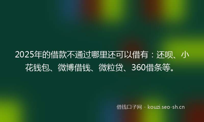 2025年的借款不通过哪里还可以借有：还呗、小花钱包、微博借钱、微粒贷、360借条等。