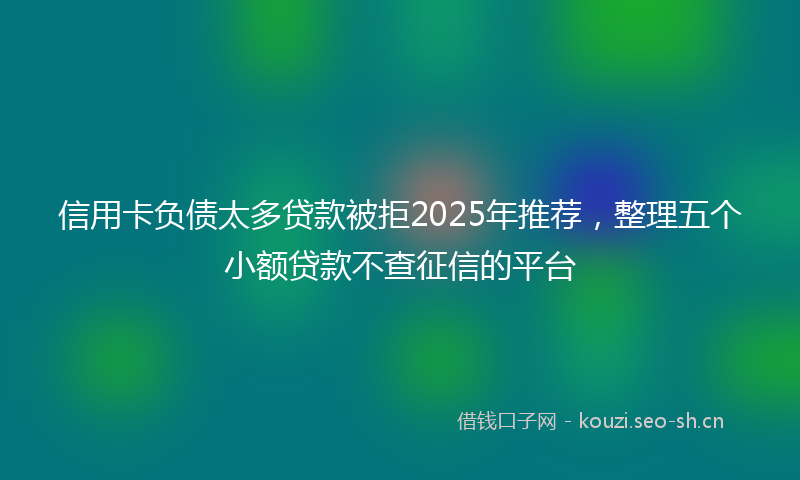 信用卡负债太多贷款被拒2025年推荐，整理五个小额贷款不查征信的平台