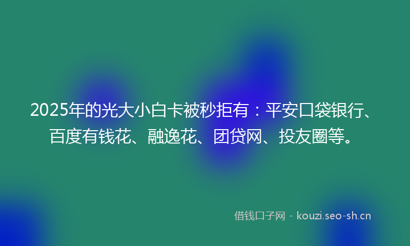 2025年的光大小白卡被秒拒有:平安口袋银行、百度有钱花、融逸花、团贷网、投友圈等。