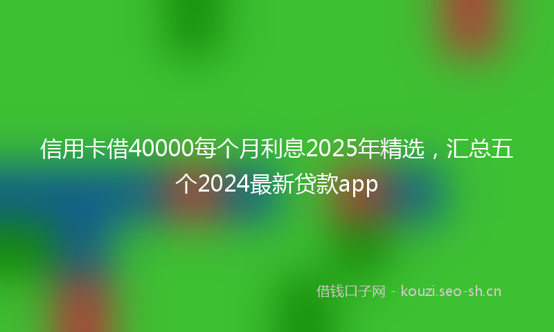 信用卡借40000每个月利息2025年精选,汇总五个2024最新贷款app