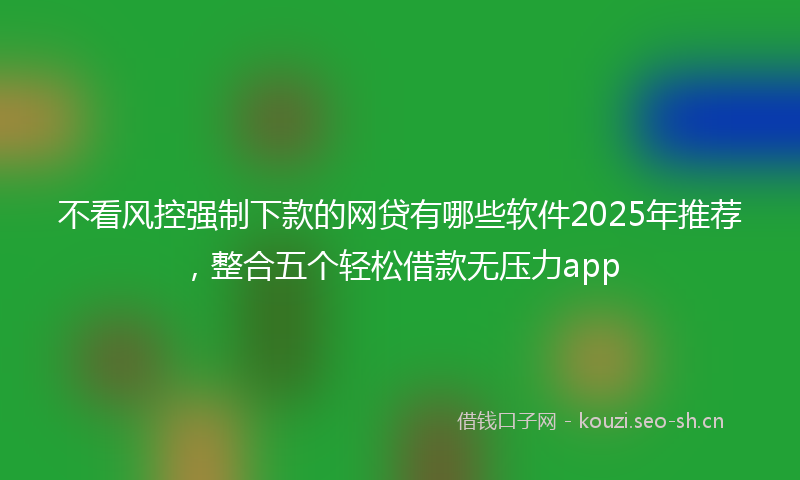 不看风控强制下款的网贷有哪些软件2025年推荐，整合五个轻松借款无压力app