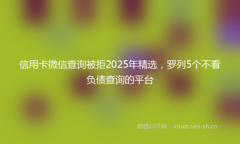 信用卡微信查询被拒2025年精选,罗列5个不看负债查询的平台