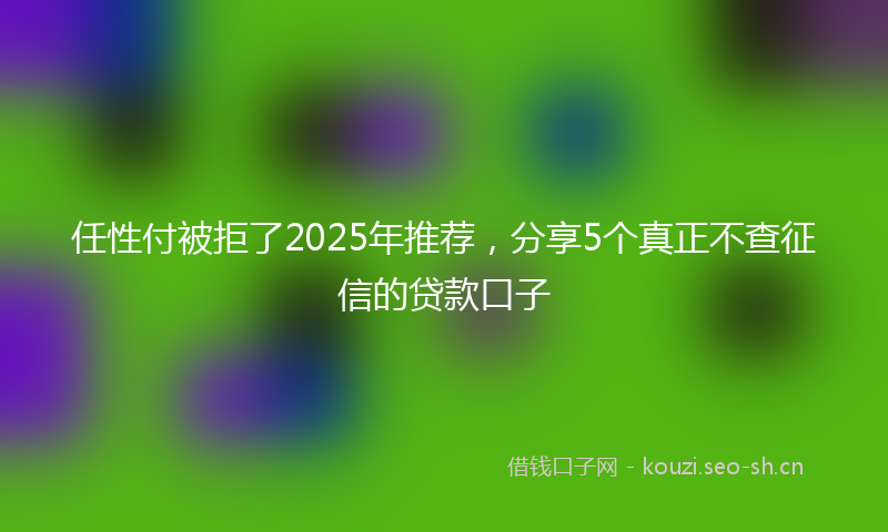 任性付被拒了2025年推荐，分享5个真正不查征信的贷款口子
