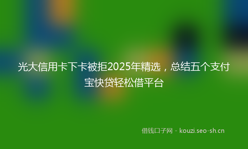 光大信用卡下卡被拒2025年精选，总结五个支付宝快贷轻松借平台