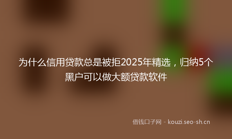 为什么信用贷款总是被拒2025年精选，归纳5个黑户可以做大额贷款软件