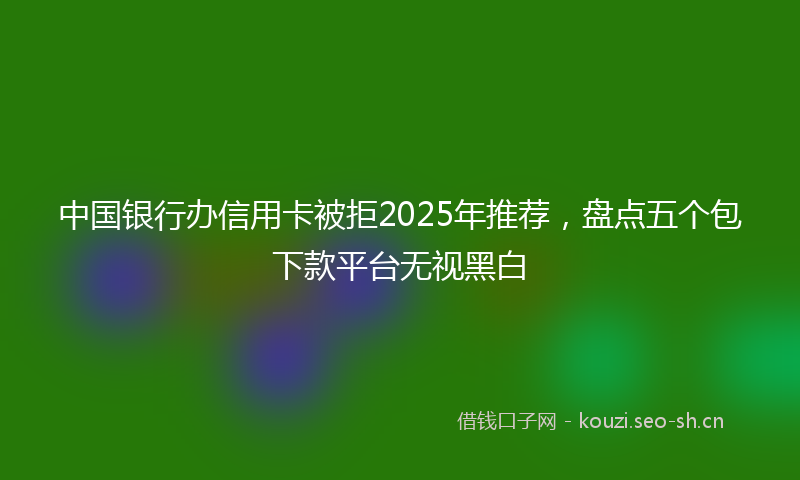 中国银行办信用卡被拒2025年推荐，盘点五个包下款平台无视黑白