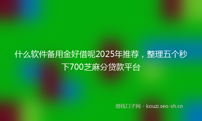 什么软件备用金好借呢2025年推荐，整理五个秒下700芝麻分贷款平台