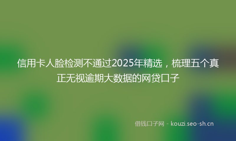 信用卡人脸检测不通过2025年精选，梳理五个真正无视逾期大数据的网贷口子