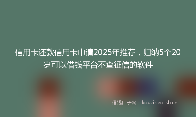 信用卡还款信用卡申请2025年推荐,归纳5个20岁可以借钱平台不查征信的软件