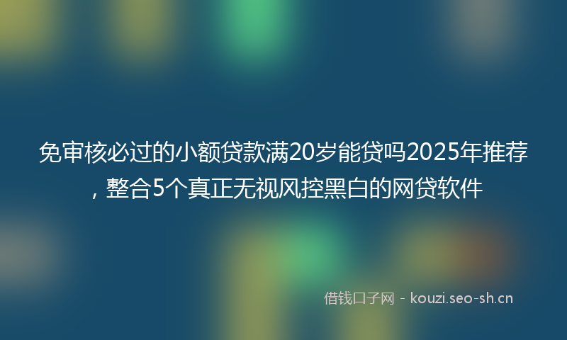 免审核必过的小额贷款满20岁能贷吗2025年推荐,整合5个真正无视风控黑白的网贷软件