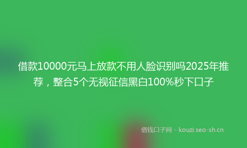 借款10000元马上放款不用人脸识别吗2025年推荐,整合5个无视征信黑白100%秒下口子