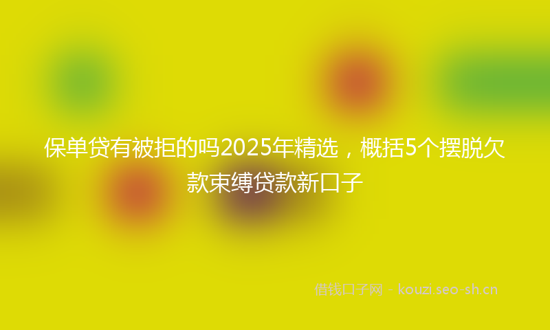 保单贷有被拒的吗2025年精选,概括5个摆脱欠款束缚贷款新口子