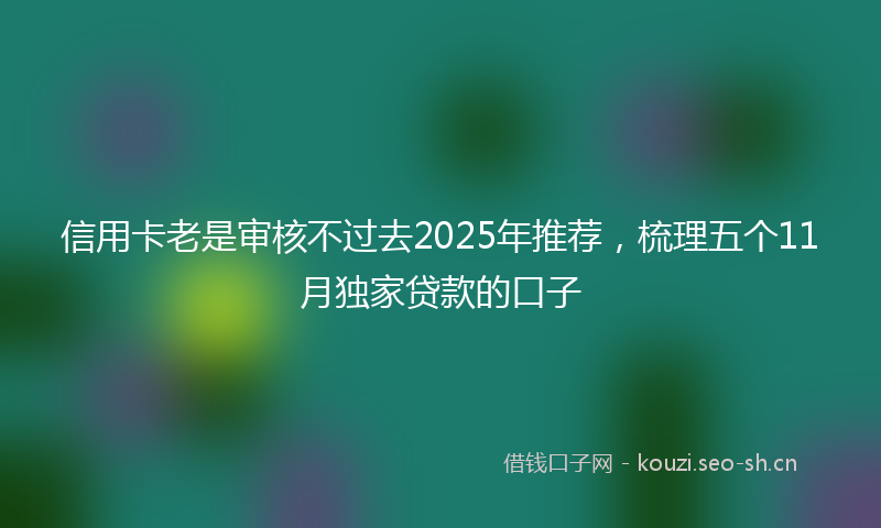 信用卡老是审核不过去2025年推荐,梳理五个11月独家贷款的口子