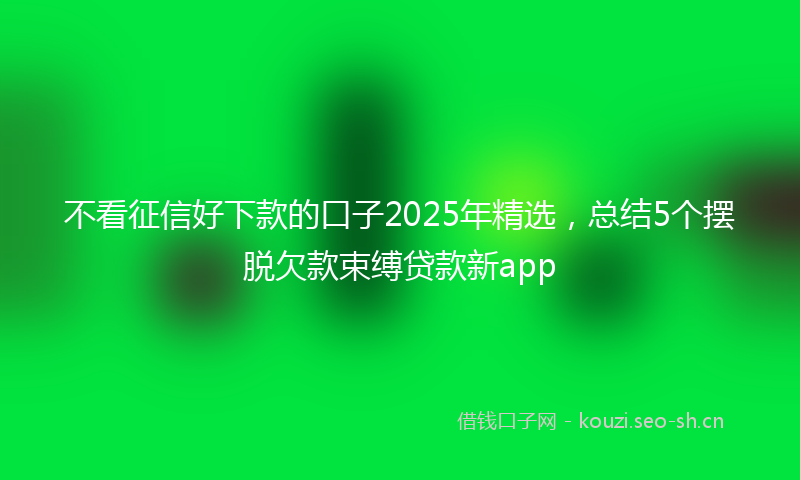 不看征信好下款的口子2025年精选，总结5个摆脱欠款束缚贷款新app