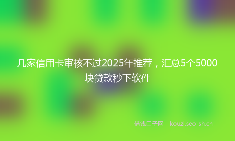 几家信用卡审核不过2025年推荐，汇总5个5000块贷款秒下软件