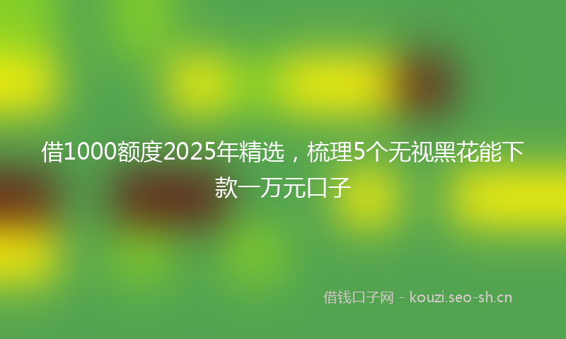 借1000额度2025年精选，梳理5个无视黑花能下款一万元口子