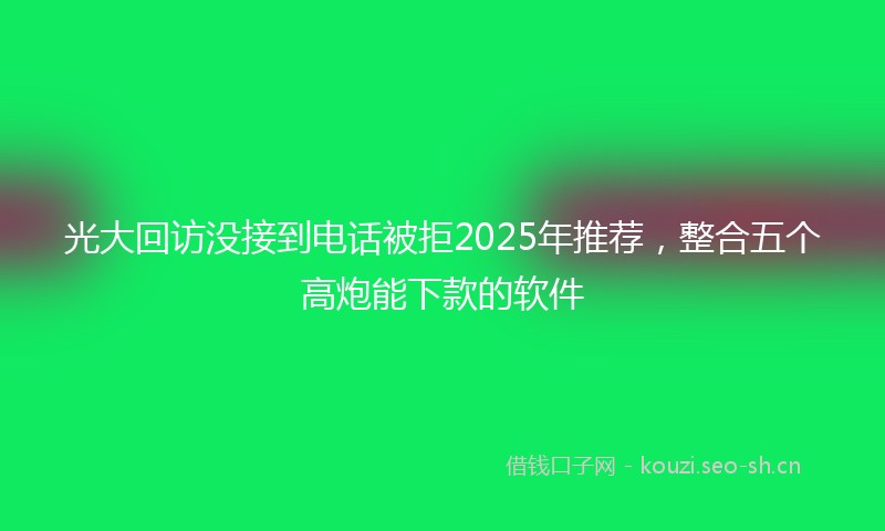 光大回访没接到电话被拒2025年推荐,整合五个高炮能下款的软件