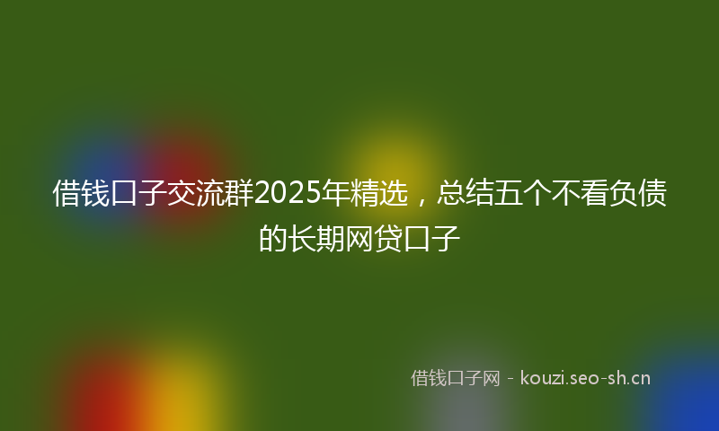 借钱口子交流群2025年精选，总结五个不看负债的长期网贷口子