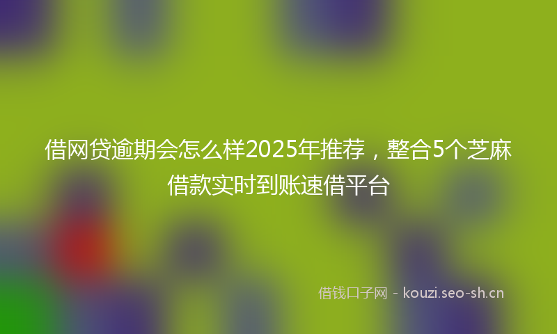 借网贷逾期会怎么样2025年推荐,整合5个芝麻借款实时到账速借平台