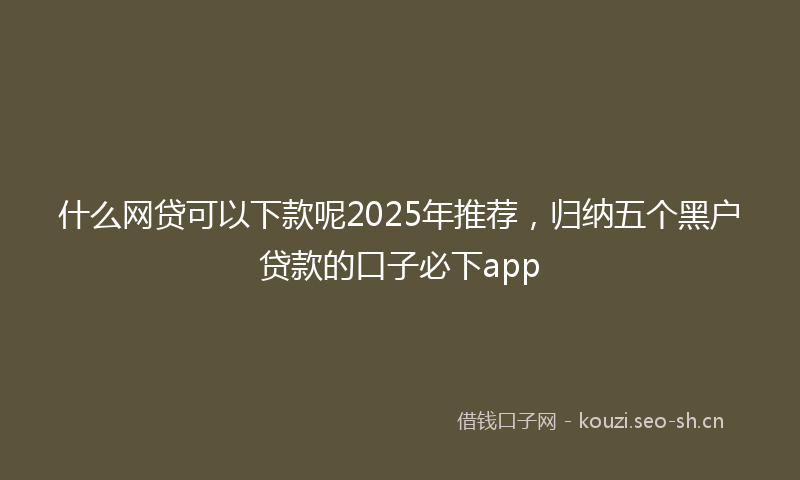 什么网贷可以下款呢2025年推荐，归纳五个黑户贷款的口子必下app