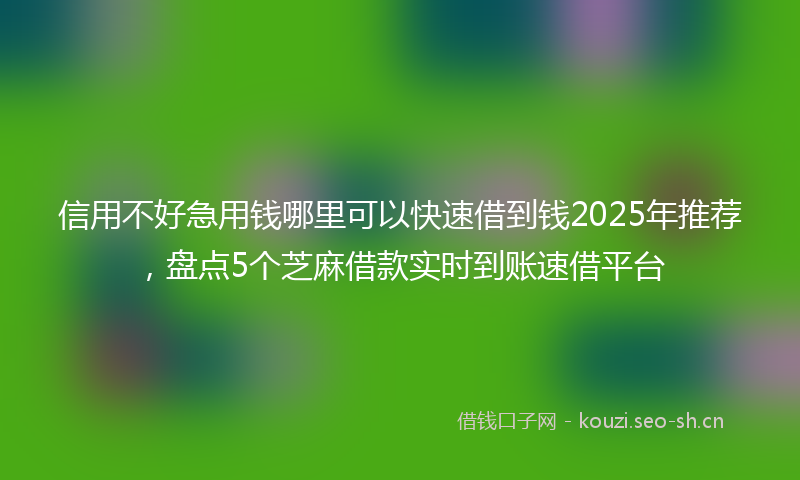 信用不好急用钱哪里可以快速借到钱2025年推荐，盘点5个芝麻借款实时到账速借平台
