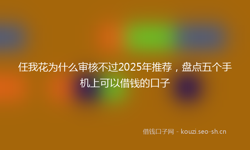 任我花为什么审核不过2025年推荐,盘点五个手机上可以借钱的口子